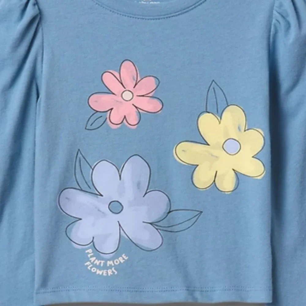 Gap Baby Girl Blue Flower Top Size 6M to 12M NEW WITH TAGS